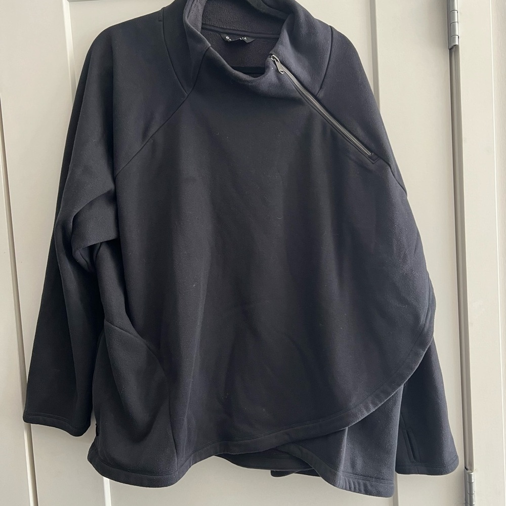Athleta Zip Neck Pullover Black Size 3X
